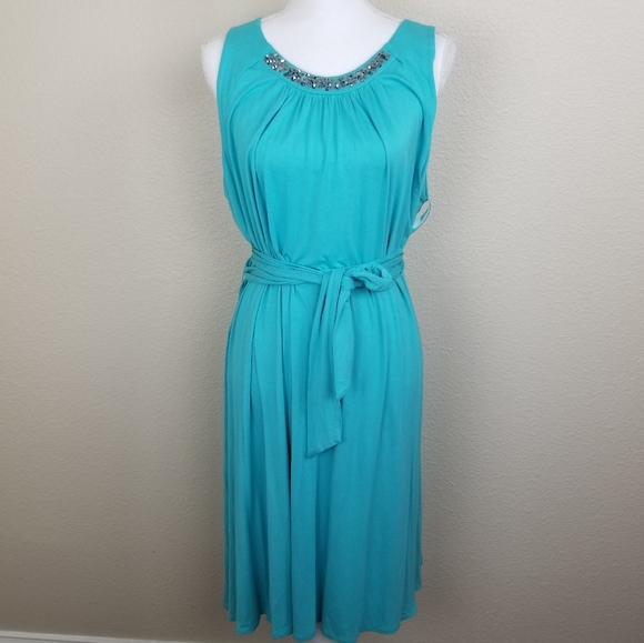 Lane Bryant Dresses & Skirts - Lane Bryant Turquoise Sleeveless Knit Dress 18/20